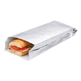 Papierbeutel für Baguette Antigraisse Aluminium 26+5x10,3cm (250 Uds)