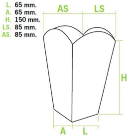 Kleiner Popcorn box 45gr. 6,5x8,5x15cm (50 Einheiten)