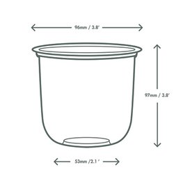 Transparent Kompostierbar PLA Suppenbecher 500 ml Ø9,6 cm (50 Stück)