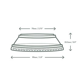 Flacher Kuppeldeckel für Dressingschalen Kompostierbar PLA Transparent Ø9,6 cm (100 Stück)
