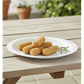 Harter Teller Wiederverwendbare PP-Flach Weiß "Cocktail" 18,5 cm (50 Stück)