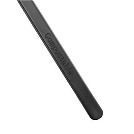 Kunststoff-CPLA Degustations-Mini-Gabel Schwarz 10 cm (50 Stück)