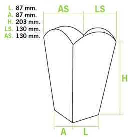 Popcorn box Groß 150gr. 8,78x13x20,3cm (250 Einheiten)