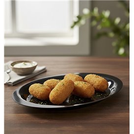 Harter Teller Wiederverwendbare PP-Flach Schwarz "Cocktail" 18,5 cm (50 Stück)