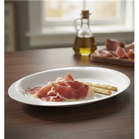 Harter Teller Wiederverwendbare PP-Flach Weiß "Cocktail" 18,5 cm (500 Stück)