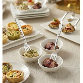 Mini-Gabel de Plástico PS Metallic 100 mm (100 Stück)