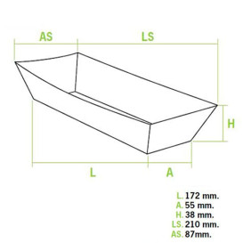 Hot-Dog-Tray Kraft 17x5,5x3,8cm (25 Einheiten)