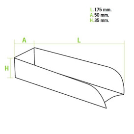 Hot-Dog Karton Kraft 17x5x3,5cm (25 Einheiten)