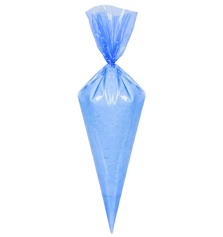 Spritzbeutel PE auf Rolle Blau 28x55cm (100 Stück)