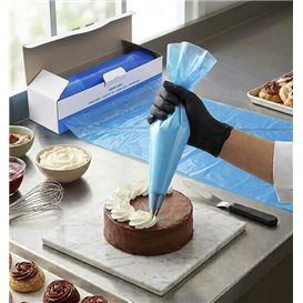 Spritzbeutel PE auf Rolle Blau 28x55cm (1000 Stück)