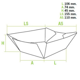 Pommesschale Kraft 350ml 10,6x7,3x4,5cm (25 Einheiten)