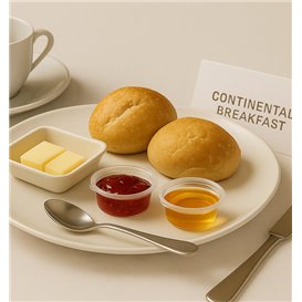 Runder PP-Saucenbehälter mit Klappdeckel 30ml (1000 Stück)