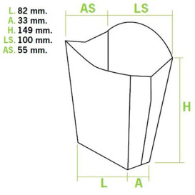 Pommes Schütte Faltbox Kraft groß Verpackung 8,2x4,2x14,9cm (25 Einh.)