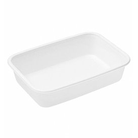 Weißer Rechteckiger PP Behälter 500ml 17,4x11,6x4,3cm (500 Stück)