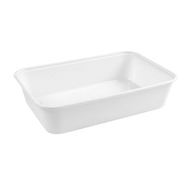Weißer Rechteckiger PP Kunststoffbehälter 500ml 17,3x11,9x3,9cm (50 Stück)
