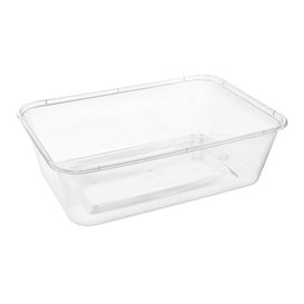 Transparenter Rechteckiger Kunststoffbehälter aus PP 650ml 17,3x11,9x5,1cm (50 Stück)