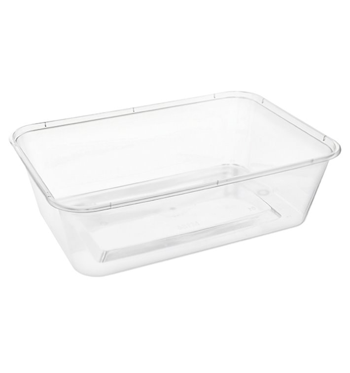 Transparenter Rechteckiger Kunststoffbehälter aus PP 650ml 17,3x11,9x5,1cm (50 Stück)