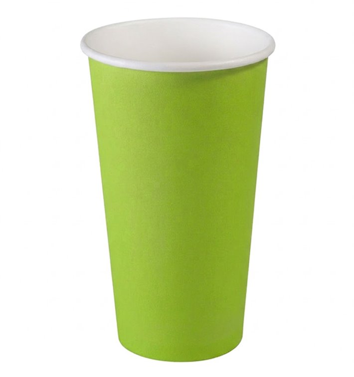Grüne Pappbecher "Farben" 20Oz/600ml Ø9,0cm (160 Stück)