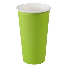 Grüne Pappbecher "Farben" 20Oz/600ml Ø9,0cm (10 Stück)