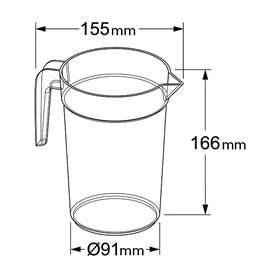 Transparente PP Kunststoffkanne 1.000ml (120 Stück)