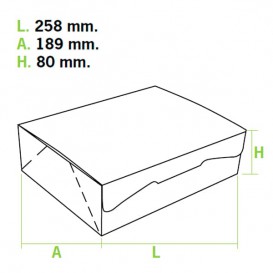 Gebäck-karton weiß 25,8x18,9x8cm (5 Einh.)