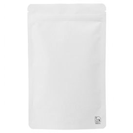 Papiertüten DoyPack mit Fenster und Innenfolie Weiß 12+6x20cm (1.000 Stück)