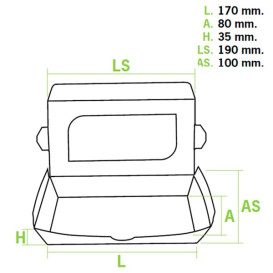 Verpackung aus Karton mit Sichtfenster 19x10x3,5cm (400 Einh.)