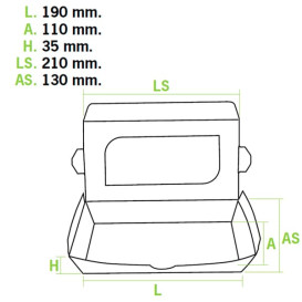 Verpackung aus Karton mit Sichtfenster 21x13x3,5cm (10 Einh.)