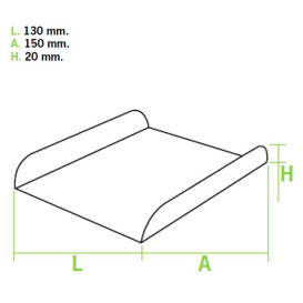 Pappschale pink für Waffeln 15x13x2 cm(25 Einh.)