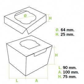 Cupcake Box für 1-Cupcake 11x10x7,5cm weiß (200 Einh.)