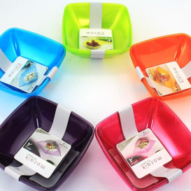 Viereckiger Plastikschale grün 14x14cm (4 Einh.)