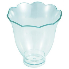 Grün Transp. Plastik Becher Verkostung "Blütenblatt" 6,2cm 70ml  