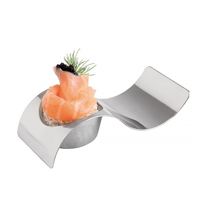 Plastikteller Welle Silber 9,5x4,2cm Plastikteller Welle Silber 9,5x4,2cm
