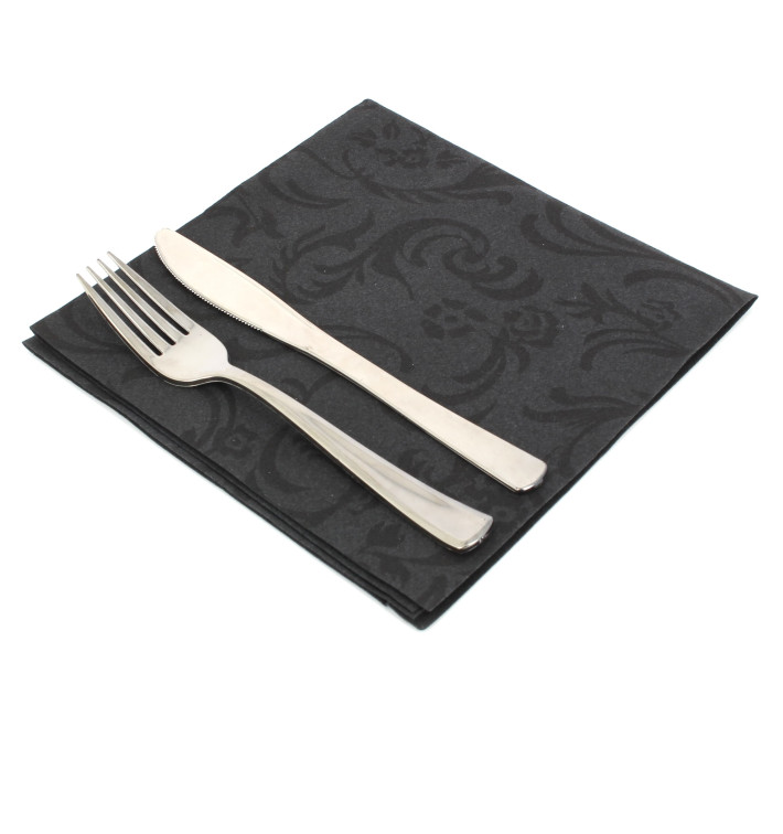 Servietten Damascato Airlaid Schwarz 40x40cm Servietten Damascato Airlaid Schwarz 40x40cm