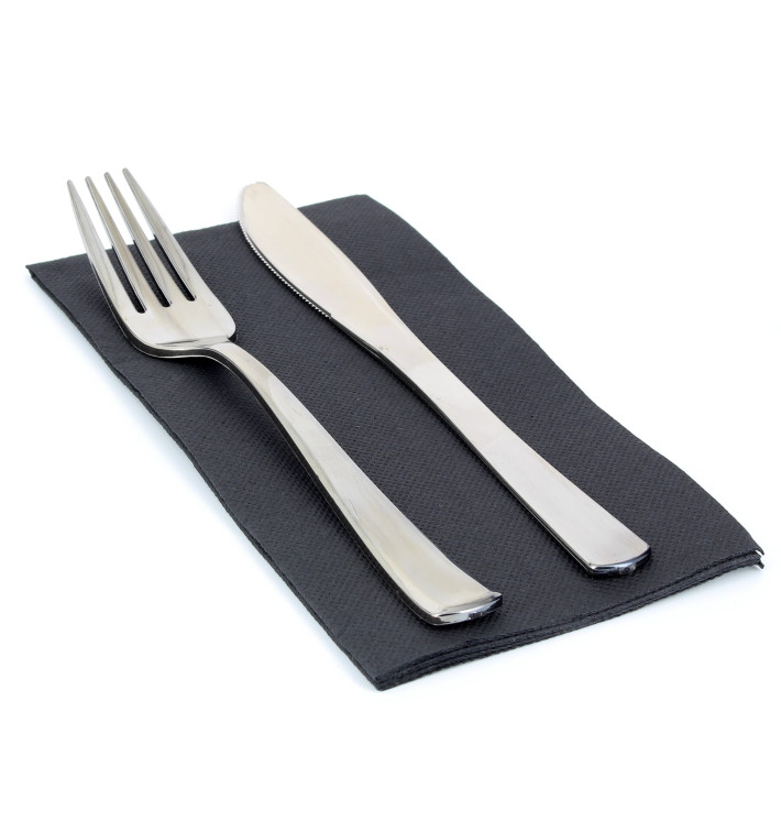 Papierservietten schwarz 1/8 40x40cm 2-lagig Papierservietten schwarz 1/8 40x40cm 2-lagig