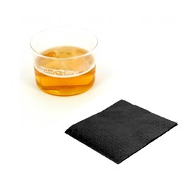 Papierservietten "Cocktail" schwarz 20x20cm (3.000 Einh.)