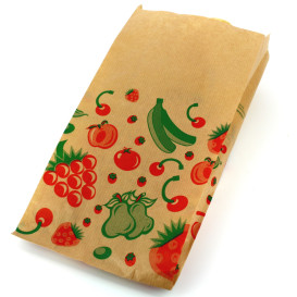 Papiertüten kraft für Obst 14+7x28cm 